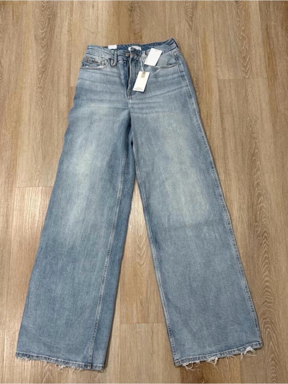GOOD AMERICAN Good Skate Wide Leg High-Rise Women’s Jeans - Light Blue